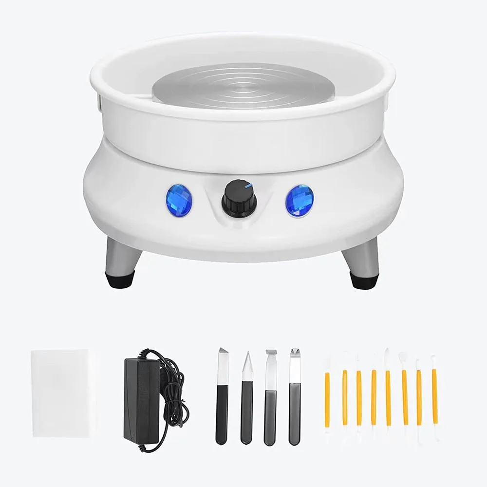 

Electric Pottery Wheel Machine Ceramic Machine Dual Motor 13cm Pottery Plate Clay Art Craft Work With Abs Removable Basin