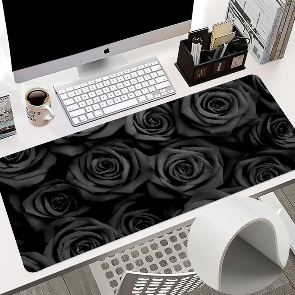 

roses Mouse Pad 900x400mm Keyboard PC Desk Pads HD Printing Computer desk accessories office Double Sided Leather Non-slip PU Mo