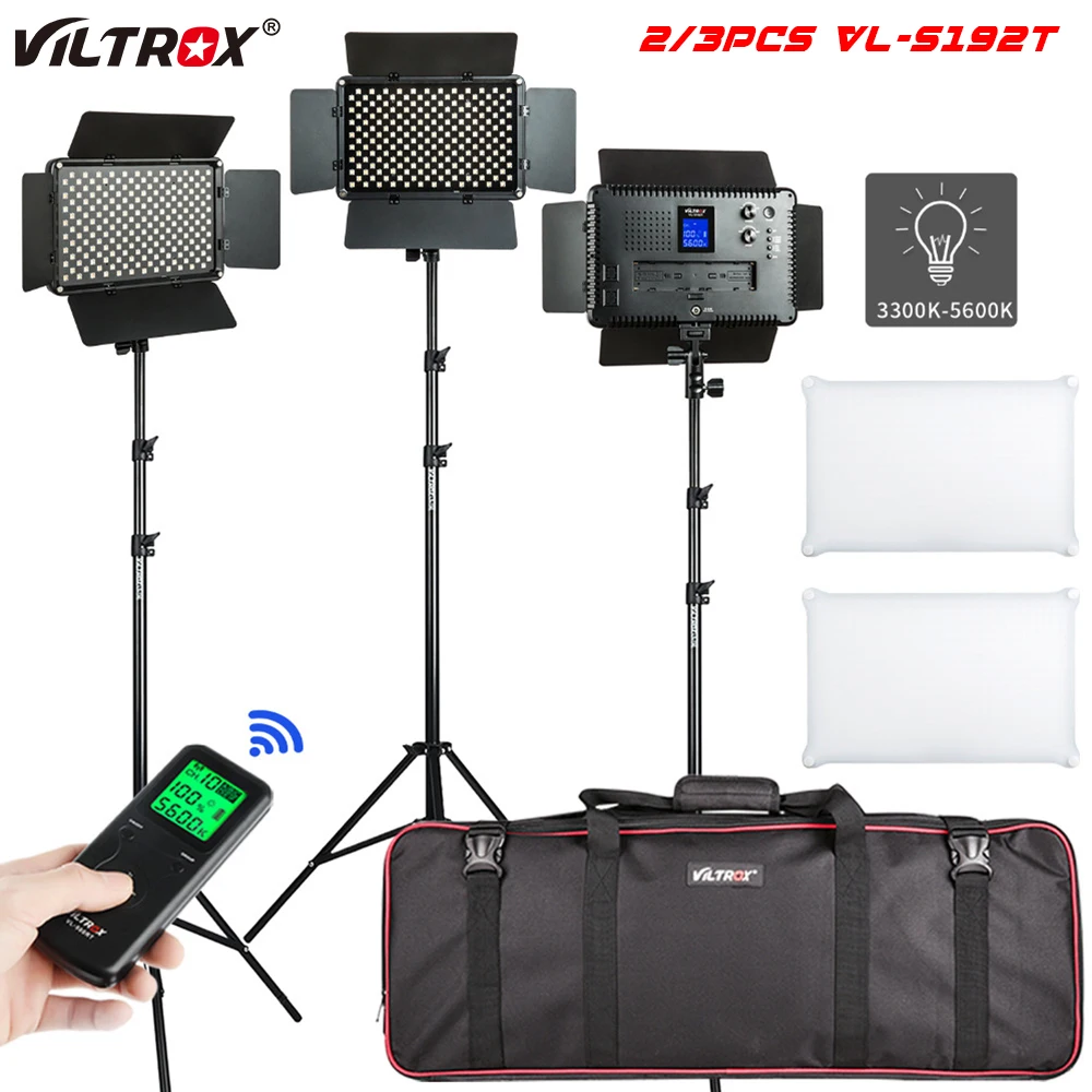 VILTROX 2/3PCS VL-S192T LED Video Light Bi-color Dimmable Wireless Remote Panel Lighting Light Kit For Studio Photography Shoot
VILTROX 2/3PCS VL-S192T LED Video Light Bi-color Dimmable Wireless Remote Panel Lighting Light Kit For Studio Photography Shoot