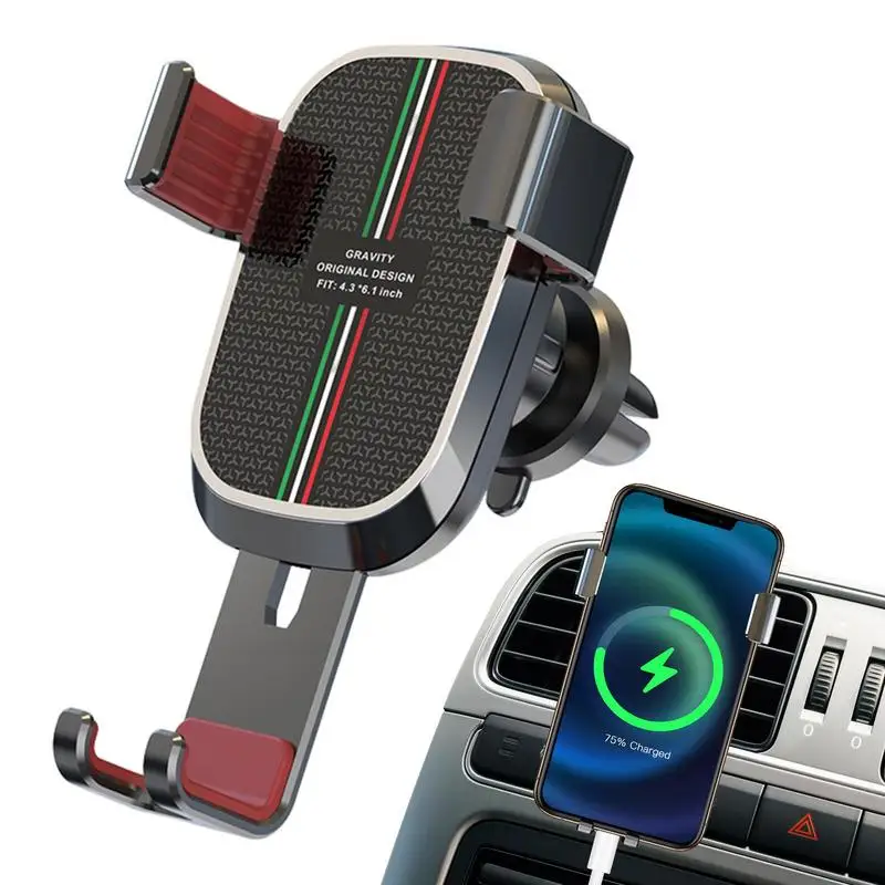

Anti-shake Gravity Car Phone Holder Air Vent Hook Phone Mount 360-Degree Rotation Smart Phone Holder For Car One-Hand Placement