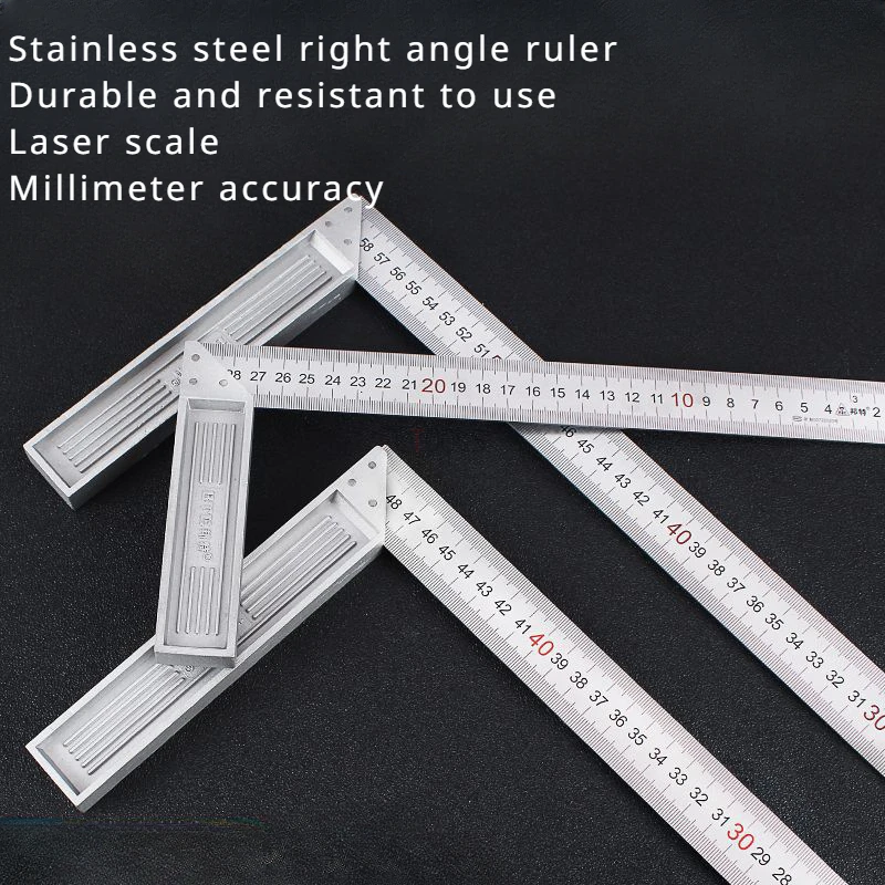 30/50 Square Ruler Stainless Steel Thickened 90 Degree Carpenter's Caliper Double-sided Scale Woodwoorking Ruler Measuring Tools
30/50 Square Ruler Stainless Steel Thickened 90 Degree Carpenter's Caliper Double-sided Scale Woodwoorking Ruler Measuring Tools