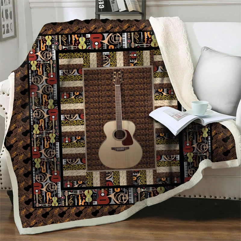

Ретро-гитара 3D печать шерпа плед покрывало s мягкое теплое плюшевое одеяло для детей и взрослых для кровати диван стул Плед покрывало для сна