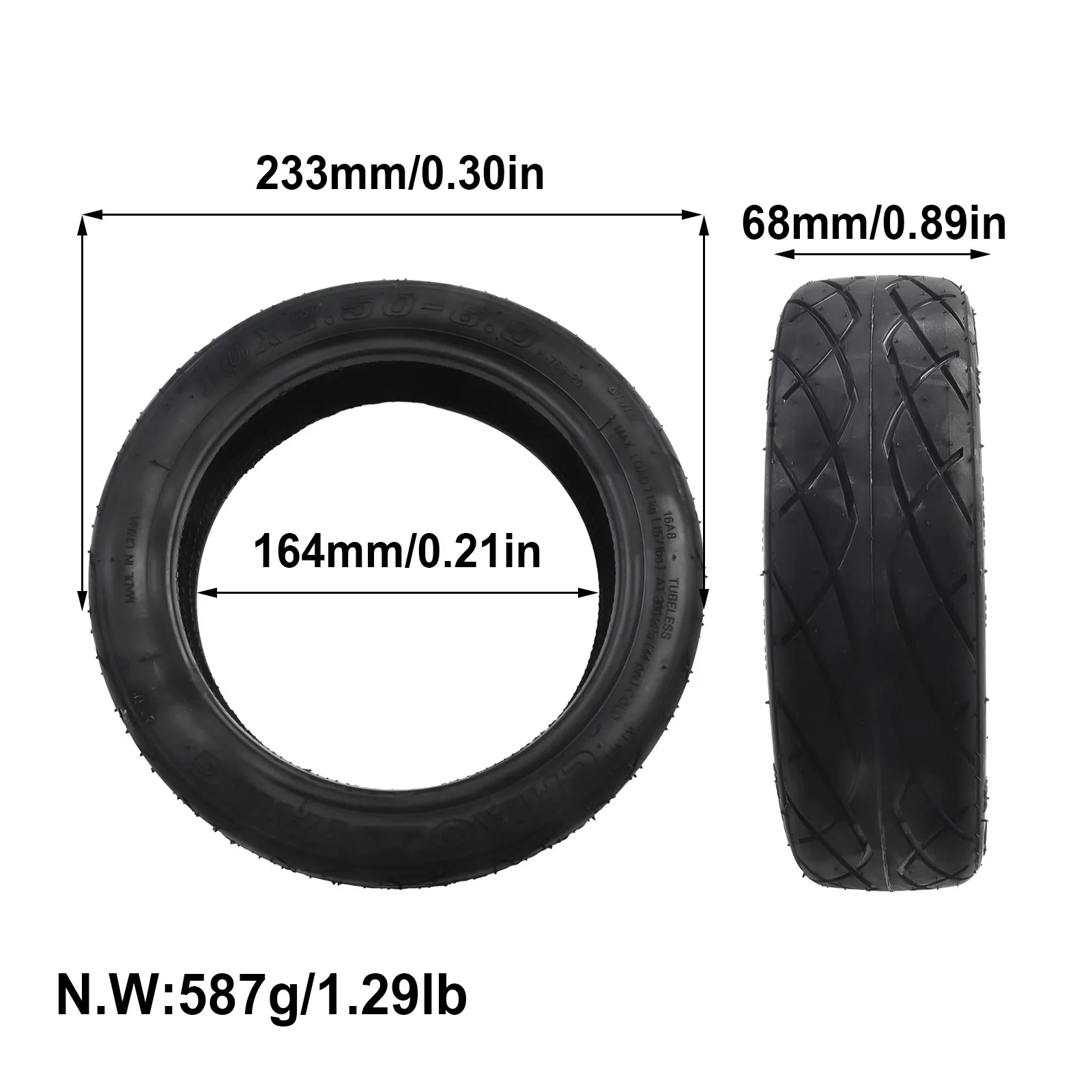 Tyre Tire Outdoor Sports Scooter Sports Gas Nozzle About 590g Rubber 1 Set 233x233x68mm Tubeless Electric Scooter Pratical
Tyre Tire Outdoor Sports Scooter Sports Gas Nozzle About 590g Rubber 1 Set 233x233x68mm Tubeless Electric Scooter Pratical