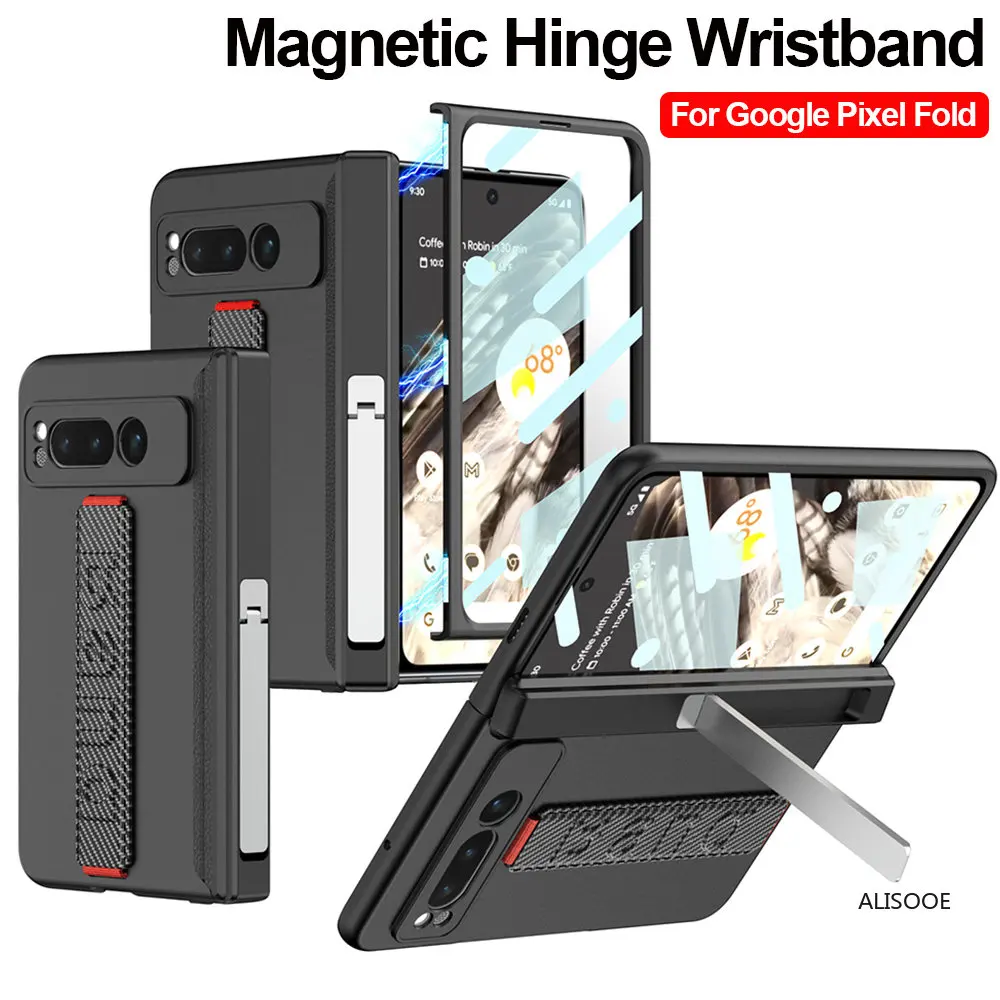 Wristband Stand Magnetic Hinge Capa for Google Pixel Fold 5G Case Leather Wrist Strap Adjustable Holder Plastic PC Cover
Wristband Stand Magnetic Hinge Capa for Google Pixel Fold 5G Case Leather Wrist Strap Adjustable Holder Plastic PC Cover