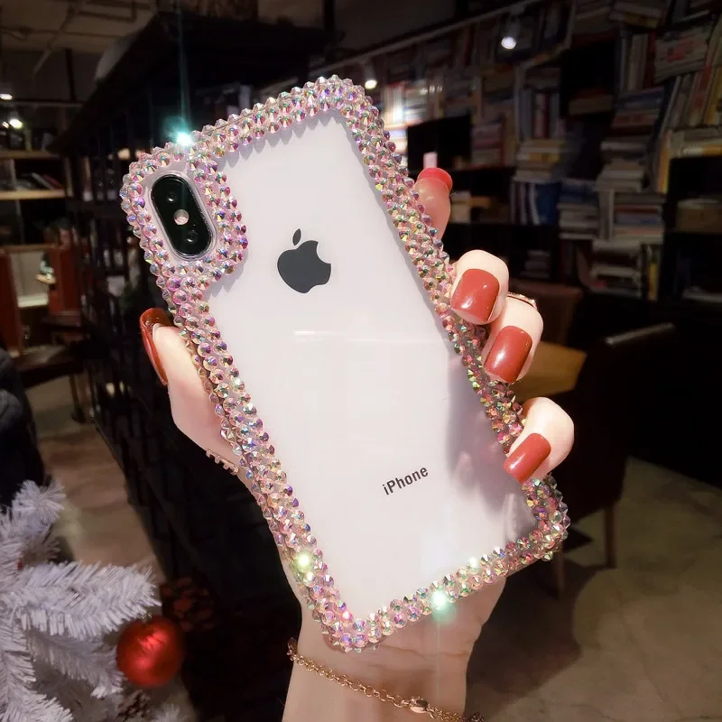 

Luxury Glitter Bling Diamond Transparent Soft Phone Case Capa For Xiaomi Redmi9A 9C Note8 9Pro Note 10S Note11 Pro Clear Cover