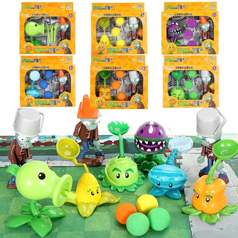 

Plants Vs. Zombies Toys Can Launch Hard Glue Piranha Big Mouth Flower Barricade Zombie Boy Children’s Gift