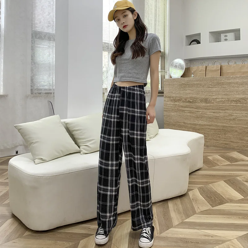 Straight Spring Summer Plaid Pants Women Casual Loose Wide Leg Trousers Harajuku Hip Hop Streetwear Pants
Straight Spring Summer Plaid Pants Women Casual Loose Wide Leg Trousers Harajuku Hip Hop Streetwear Pants