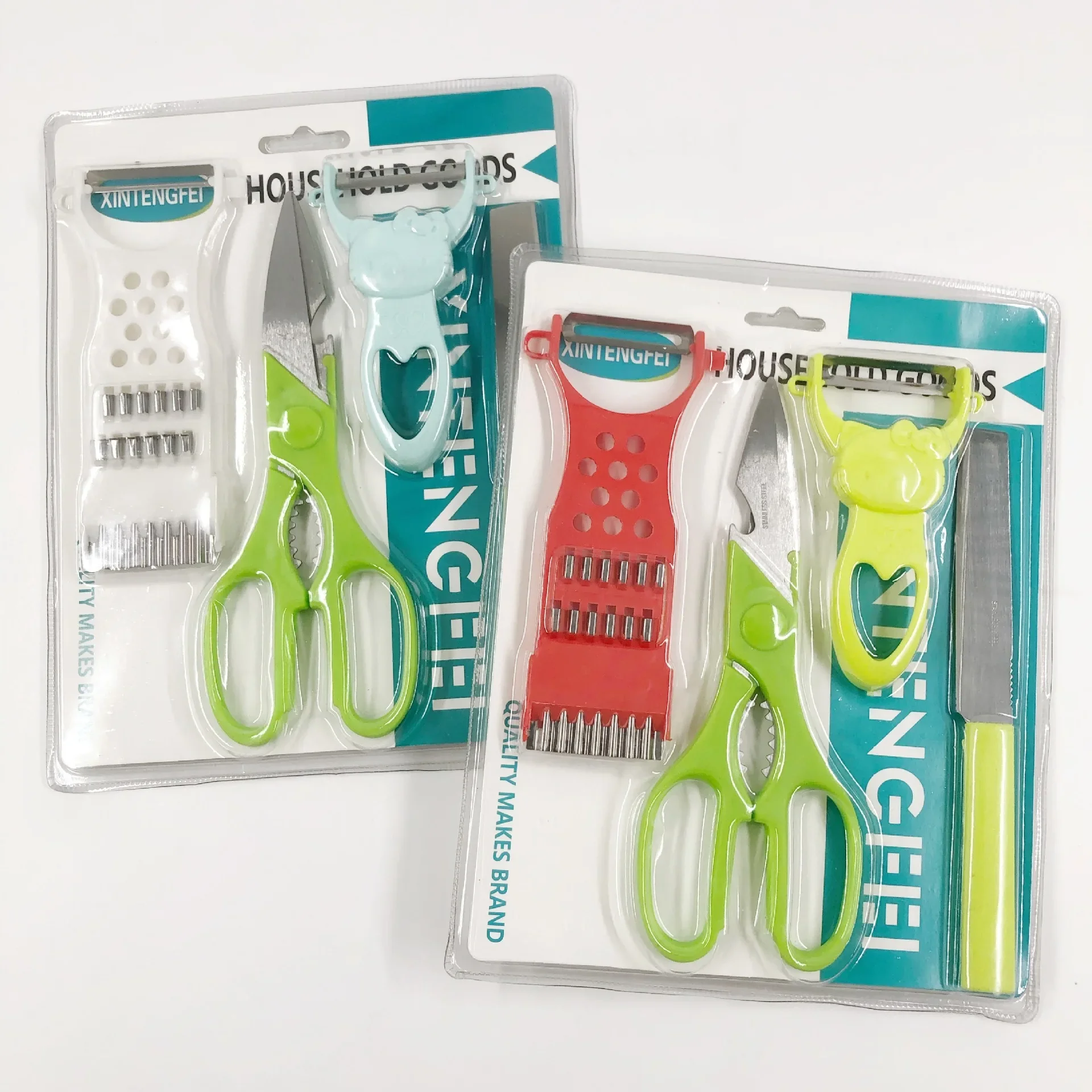 Scraper, Scissor, Fruit Knife Set of Four Pieces, Planer, Shredder, Peeler, Vegetable Cutter, Multifunctional Set of Four Pieces
Scraper, Scissor, Fruit Knife Set of Four Pieces, Planer, Shredder, Peeler, Vegetable Cutter, Multifunctional Set of Four Pieces