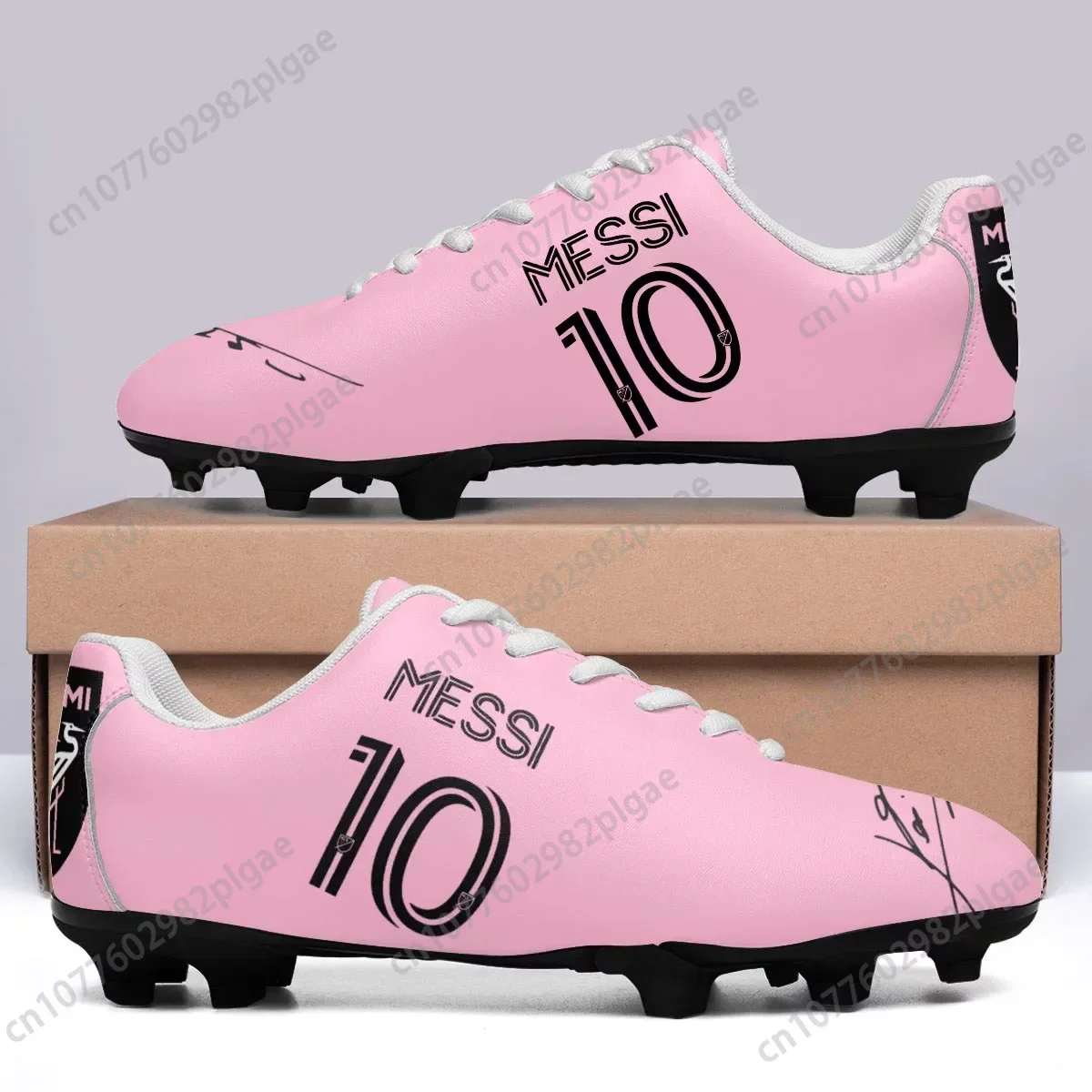 

Miami Messi 10 Logo Argentina Soccer Football Shoes Customizd Mens Womens Sports Running Customization Leather Flats Sneakers