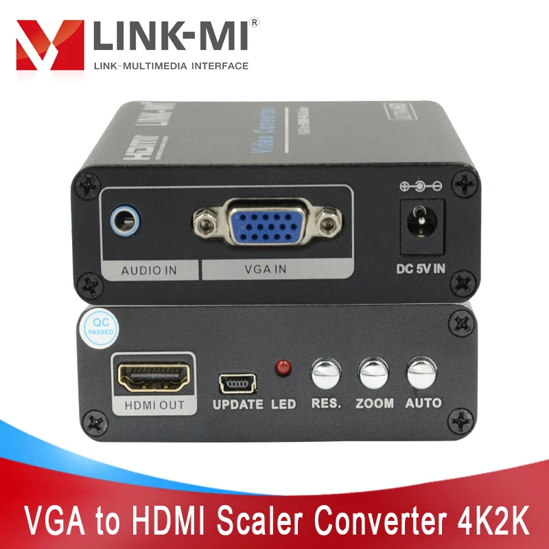 LINK-MI VGA to HDMI 4K2K Scaler Converter Box 4Kx2K@60Hz analog to digital conversion Input HDMI VGA Converter
LINK-MI VGA to HDMI 4K2K Scaler Converter Box 4Kx2K@60Hz analog to digital conversion Input HDMI VGA Converter