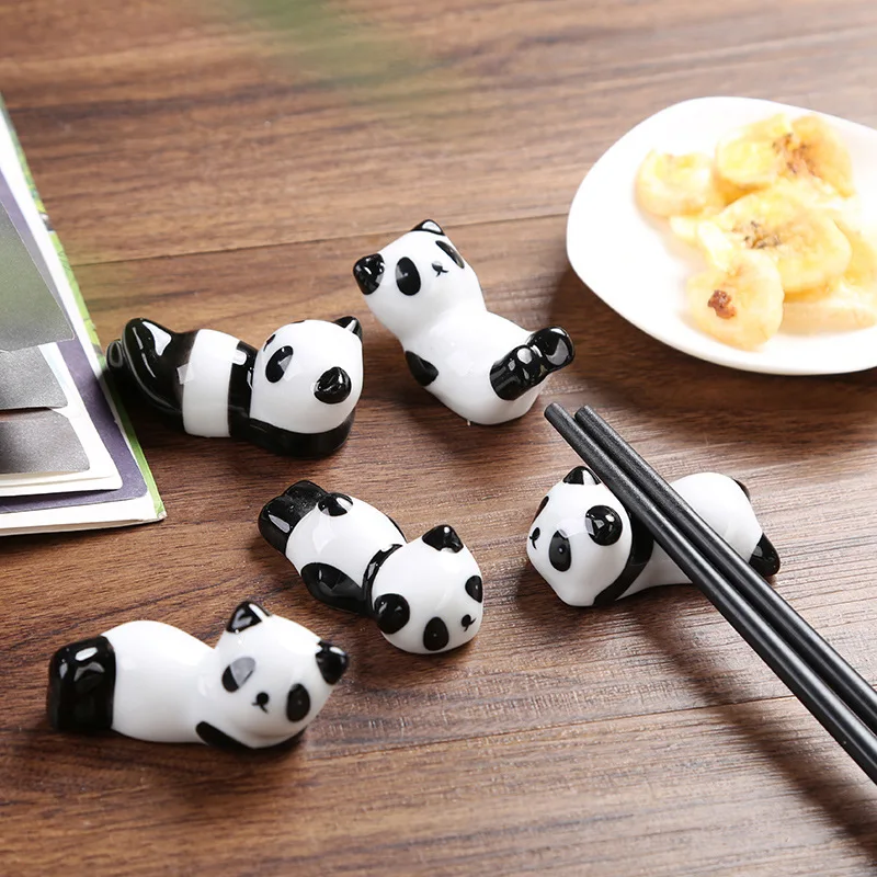 

Chinese-Style Panda Ceramic Chopstick Rest Creative Cute PandaCeramic Chopsticks Holder Stand Kitchen Supplies Tableware
