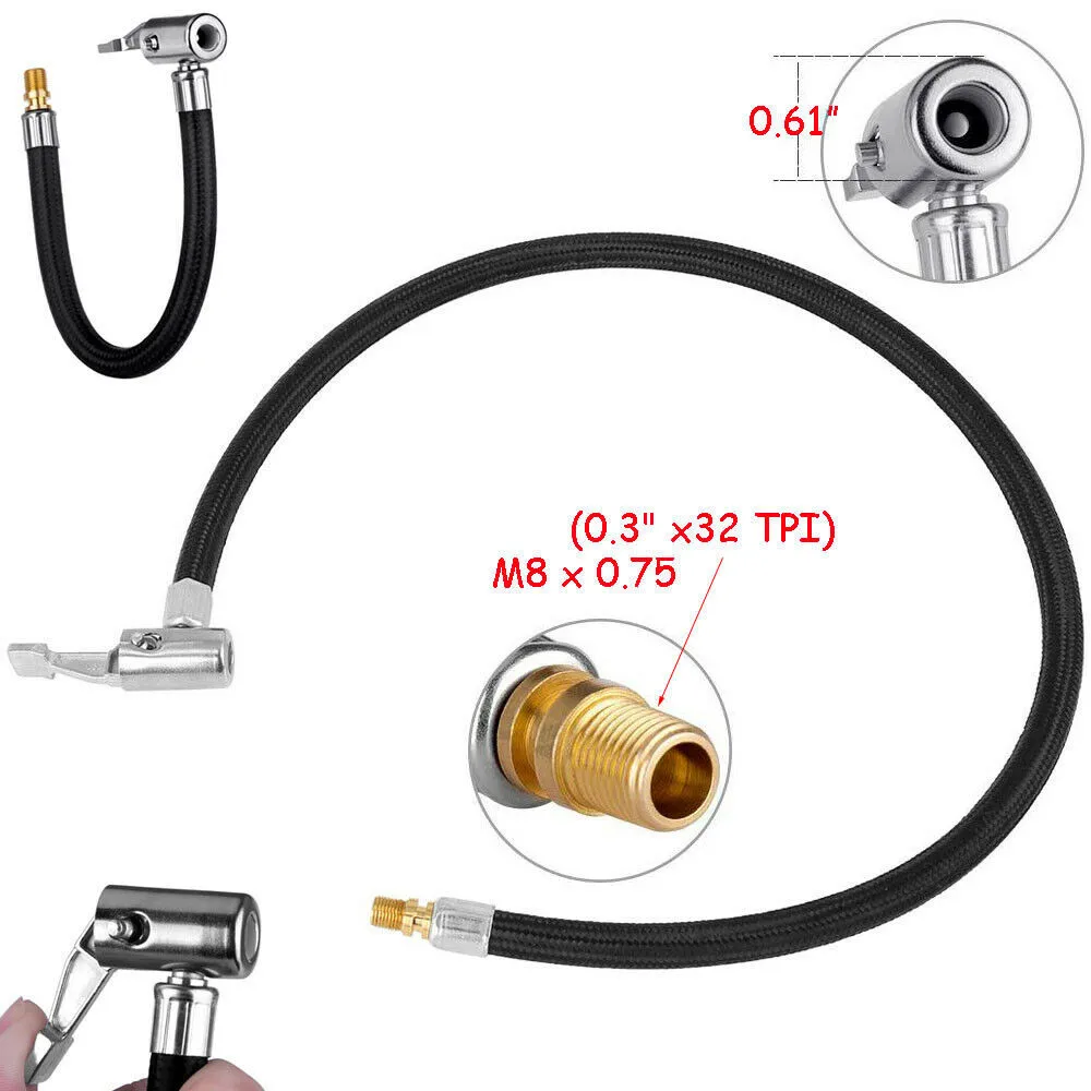 Auto Air Inflator Hose Adapter Black 60cm Car Tire Valve Connect Pipe Chuck Inflator Air Pump Extension 64.2x5.7x1.9cm M8x0.75
Auto Air Inflator Hose Adapter Black 60cm Car Tire Valve Connect Pipe Chuck Inflator Air Pump Extension 64.2x5.7x1.9cm M8x0.75