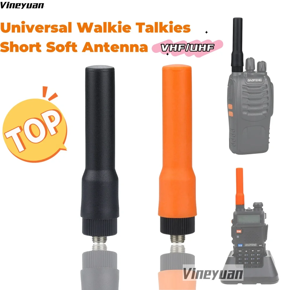 

Universal Walkie Talkies Short Soft Antenna VHF/UHF 136/430 SMA-Female Antenna For Baofeng Retevis Kenwood HYT Two Way Radio(Bla