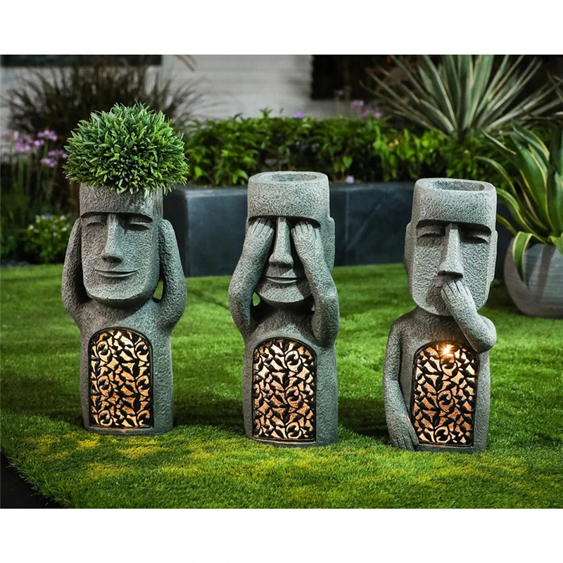 See Hear Speak Garden Decorations Easter Island Statues Creative Garden Dwarfs Resin Sculpture Outdoor Garden Decoration
See Hear Speak Garden Decorations Easter Island Statues Creative Garden Dwarfs Resin Sculpture Outdoor Garden Decoration