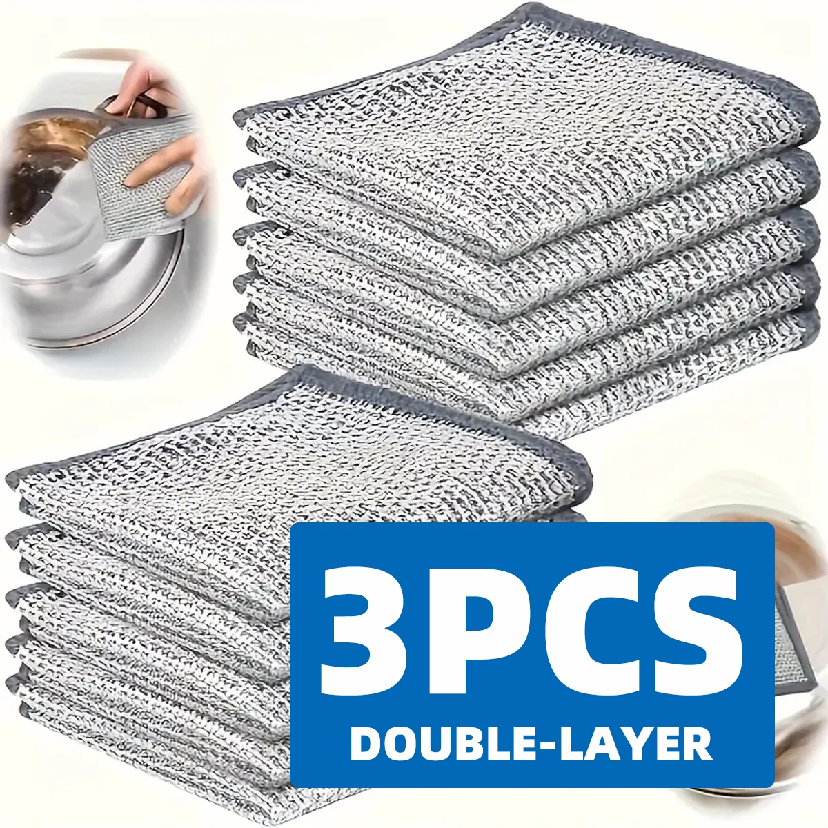 1/3/5/10 New Upgraded Single/Double-Layer Scratch Resistant Wire Dishcloths Scratch Resistant Wire Dishcloths Kitchen Cleaning 1/3/5/10 New Upgraded Single/Double-Layer Scratch Resistant Wire Dishcloths Scratch Resistant Wire Dishcloths Kitchen Cleaning