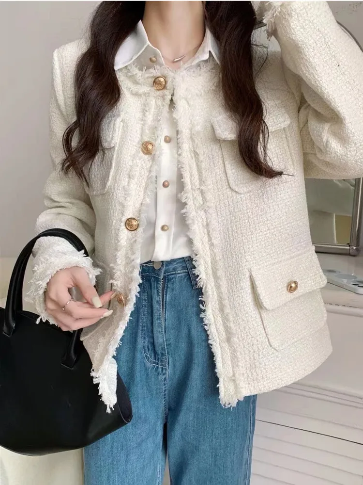 New Autumn Tweed Coat Women French Elegant Temperament Round Neck Runway Design Chic Single-Breasted Jacket
New Autumn Tweed Coat Women French Elegant Temperament Round Neck Runway Design Chic Single-Breasted Jacket