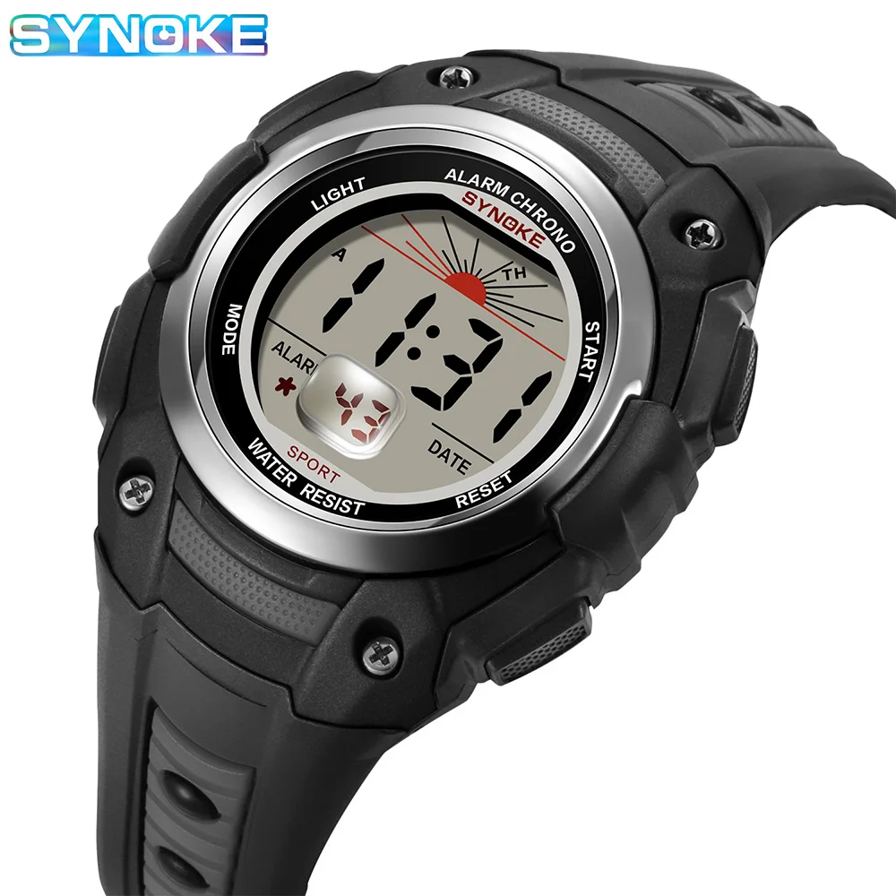 

Men's Digital Watch, Sports Waterproof Military Watches for Men LED Casual Stopwatch Alarm Army Watch SYNOKE Brand