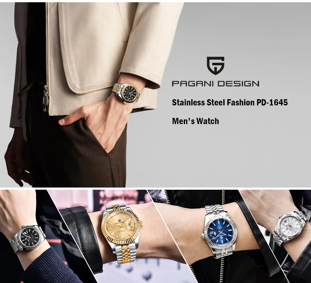 PAGANI DESIGN Man Automatic Watch Top Brand Luxury Mechanical Watch Stainless Steel 100M Waterproof Watch Men Clock Reloj Hombre PAGANI DESIGN Man Automatic Watch Top Brand Luxury Mechanical Watch Stainless Steel 100M Waterproof Watch Men Clock Reloj Hombre