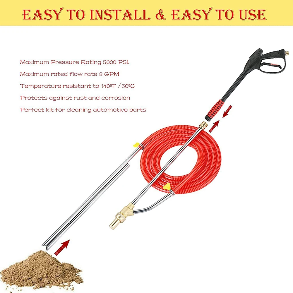 Garden Wet Sand Blaster Pressure Washer Silver + Red 10 Feet Abrasive Attachment Dustless Metal + Plastic Sandblasting Kit
Garden Wet Sand Blaster Pressure Washer Silver + Red 10 Feet Abrasive Attachment Dustless Metal + Plastic Sandblasting Kit