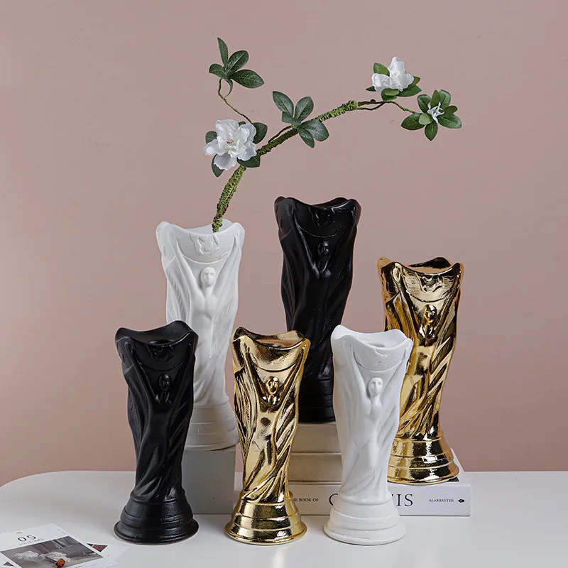 Ceramic Decorative Vase Wholesale Nordic Ins Decoration Creative Trophy Flower Pot Simple Tabletop Crafts
Ceramic Decorative Vase Wholesale Nordic Ins Decoration Creative Trophy Flower Pot Simple Tabletop Crafts