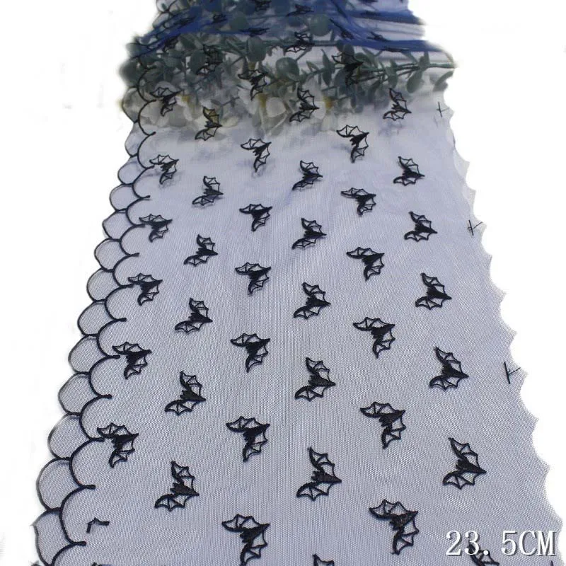 

31Yards Blue Soft Embroidery Lace Trim Bats Pattern For Skirt Hem Clothes Sewing Material DIY Apparel Dress Fabric