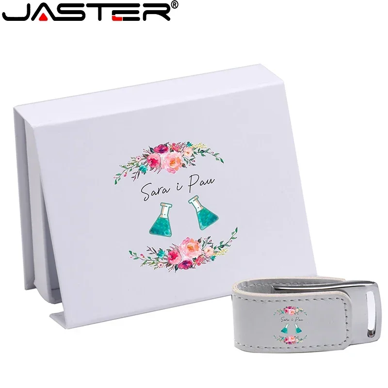 

JASTER Leather USB 3.0 Flash Drives 128GB Free Color Printing Pen Drive 64GB Gift Box Memory Stick 32G High Speed U Disk 16GB