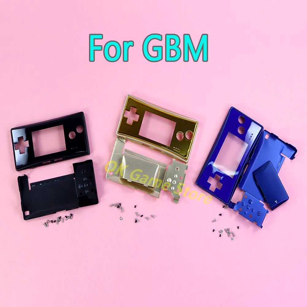 

1set Front Back Cover Faceplate Battery Case Holder With Screws For Nintend Gameboy Micro GBM Metal Housing Shell case