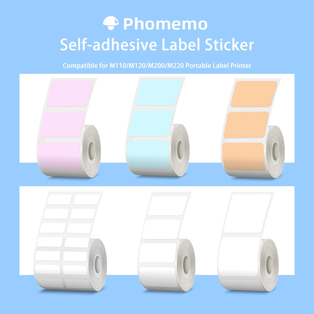 Phomemo M110/M200 Portable Label Printer Thermal Paper Self-Adhesive Sticker Transparent Round Square Barcode Tag Sticky Notes
Phomemo M110/M200 Portable Label Printer Thermal Paper Self-Adhesive Sticker Transparent Round Square Barcode Tag Sticky Notes