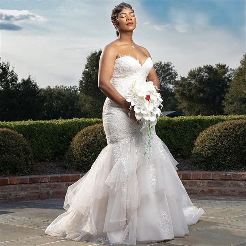 KapokDressy Sexy Wedding Dresses Mermaid Sweetheart Tulle Lace Applique Wedding Dress Lace Up Back Bridal Gown vestido de noiva
KapokDressy Sexy Wedding Dresses Mermaid Sweetheart Tulle Lace Applique Wedding Dress Lace Up Back Bridal Gown vestido de noiva