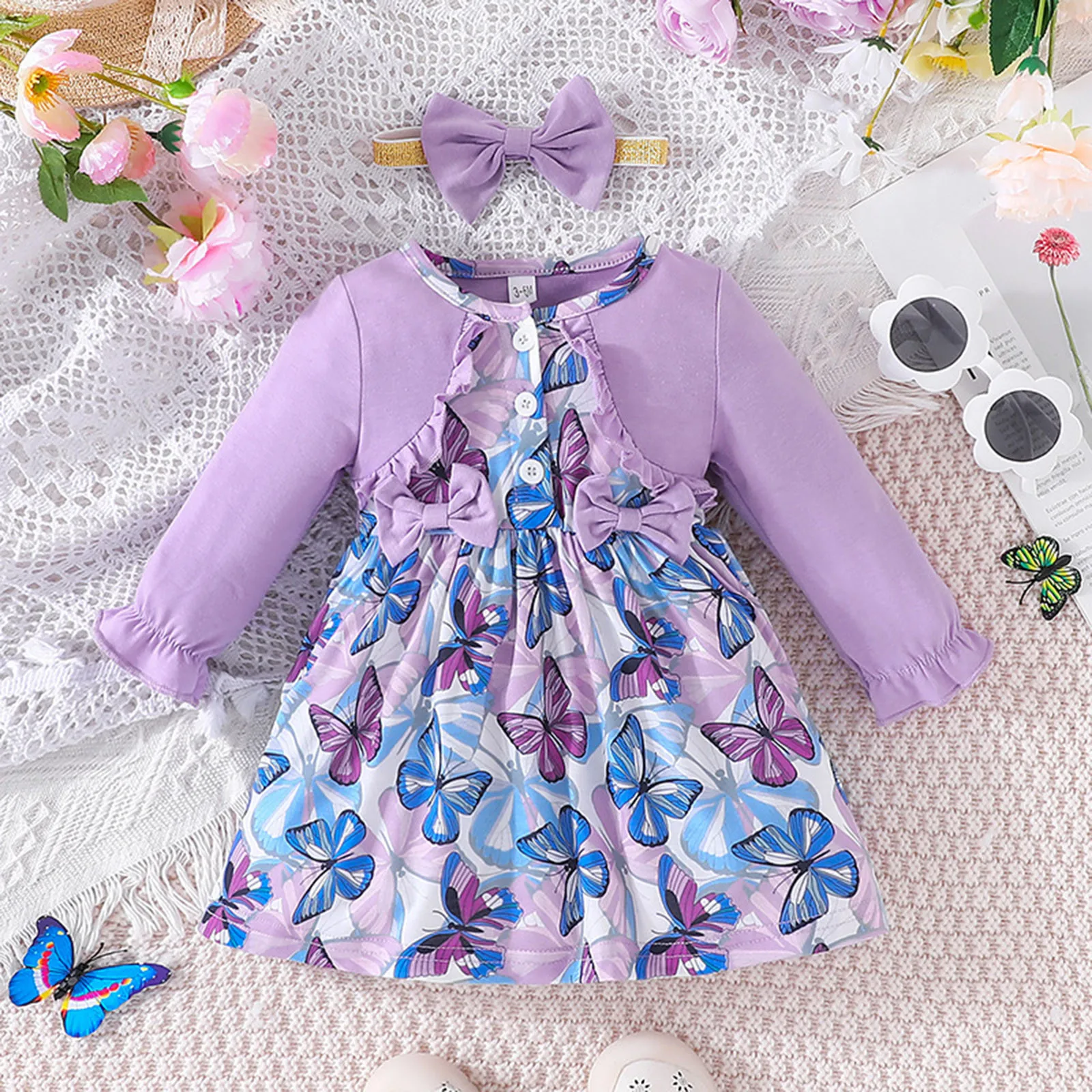 Toddler Girls Long Sleeve Dress Ruffles Butterfly Print Bowknot Princess Dress+Headbands Kids Party Ball Pageant Clothes Vestido
Toddler Girls Long Sleeve Dress Ruffles Butterfly Print Bowknot Princess Dress+Headbands Kids Party Ball Pageant Clothes Vestido