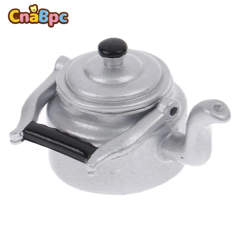 

1: 12 Doll House Mini Simulation Alloy Kettle Teapots Miniature Furniture Toy Kitchen Supplies For Dollhouse Decor Accessories