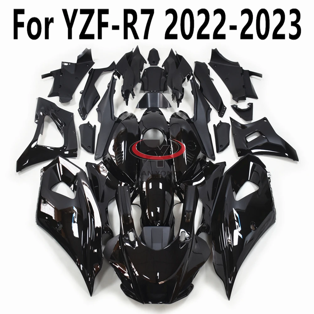 

For YZF-R7 2022-2023-2024 Motorcycle Full Fairing Kit ABS Injection All Bright Black Letter R7 Gradient Bodywork Cowling