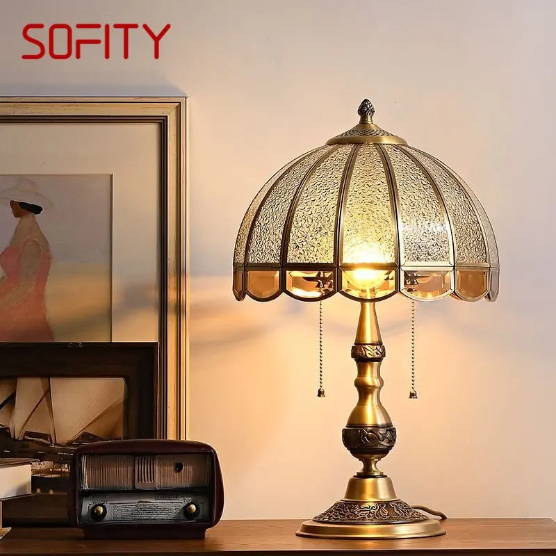SOFITY Modern Brass Table Lamp LED Retro Creative European Glass Desk Light for Home Living Room Bedroom Bedside Decor
SOFITY Modern Brass Table Lamp LED Retro Creative European Glass Desk Light for Home Living Room Bedroom Bedside Decor