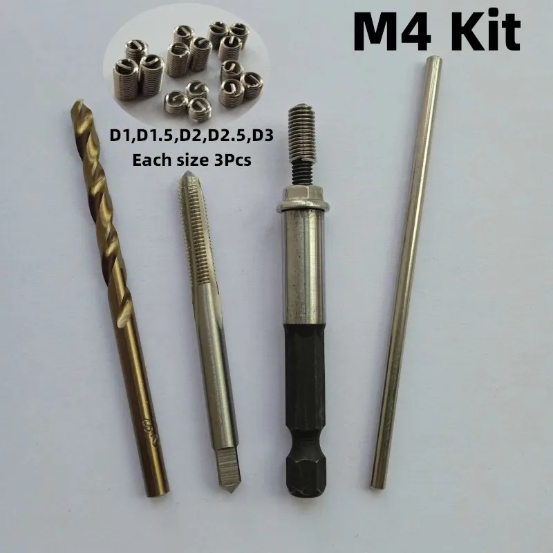 

AlaRui Screw Thread Repair Insert Tool Kit Set STRK-HH1 Hex Handle Insert Install Tool Drill Bits ST Tap Punch Rod 15Pcs Insert