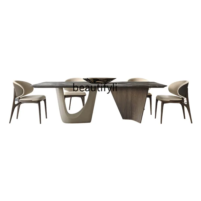 

Современный роскошный мраморный квадратный обеденный стол, дизайнерский обеденный стол для ресторана, набор креативных обеденных столов и стульев