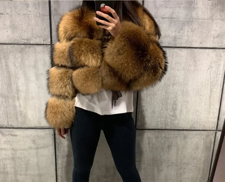 Women Fake Raccoon Fur Jacket Autumn Winter Faux Fur Fox Coats Short Coat Jackets Furry Outerwear Elegant Thick Warm Coats 25 Sac1d7a88427647788605a65f4982f396U