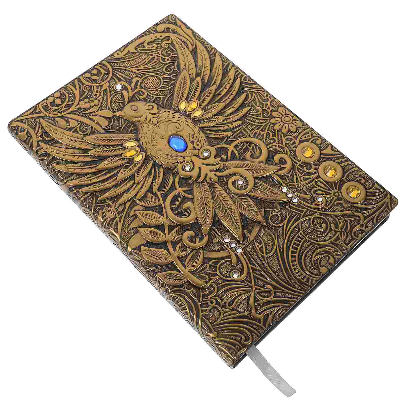 

Embossed Notepad Journal for Men Retro Pu Scrapbook Notebook Writing Vintage Sketchbook Travel Diary Aesthetic