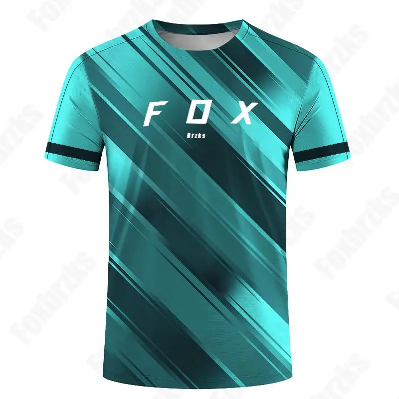 

Foxbrzks 2024 New Motocross T-Shirt Mtb Downhill Jersey MX Cycling Mountain Bike DH Maillot Ciclismo Hombre Quick Dry Racing