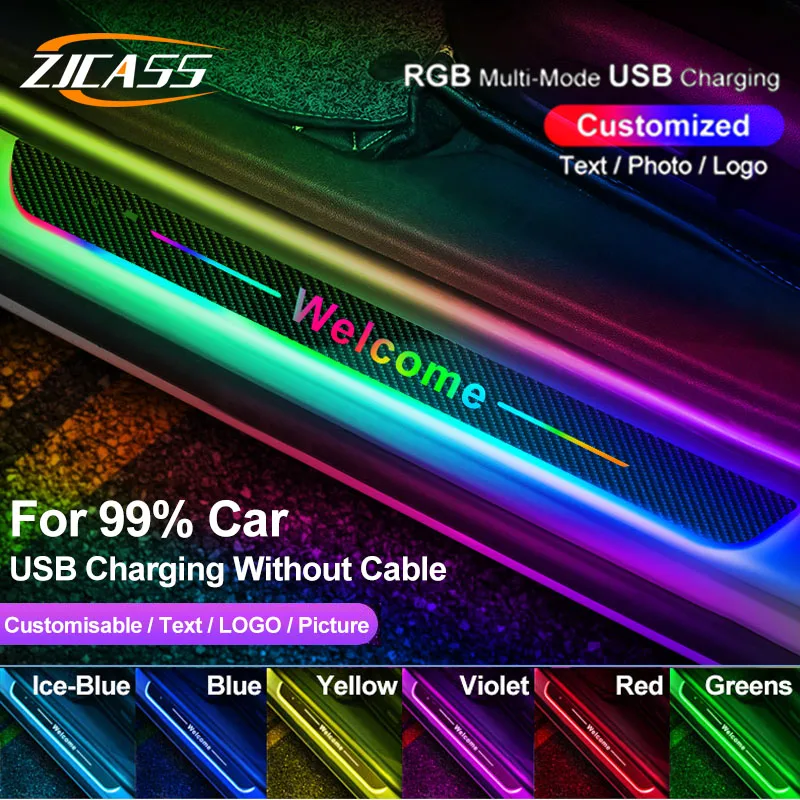 New4/2 Pcs Customized Car Door Sill Light RGB Colour Car Scuff Plate Pedal Door Opening Sensing LED Welcome Pedal Projector Lamp
New4/2 Pcs Customized Car Door Sill Light RGB Colour Car Scuff Plate Pedal Door Opening Sensing LED Welcome Pedal Projector Lamp