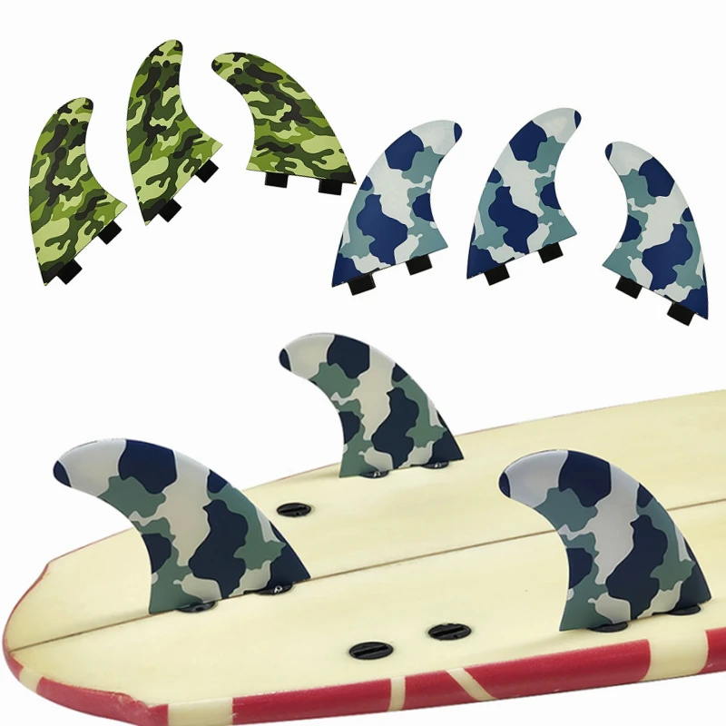 

S/M/L Tri Fins Set UPSURF FCS Fins Fiberglass Thruster Surfboard Fins Double Tabs G3/G5/G7 Surf Fins Quilhas Surfing Accessories