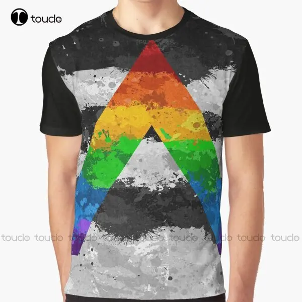 

Abstract Paint Splatter Lgbt Ally Pride Flag Pattern Graphic T-Shirt Custom Aldult Teen Unisex Digital Printing Tee Shirts