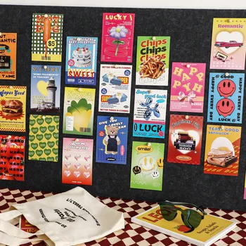 Ins 미국 빈티지 다채로운 재미있는 엽서 배경 벽 장식 카드, 크리에이티브 DIY 사진 소품, 인사 카드 30 매