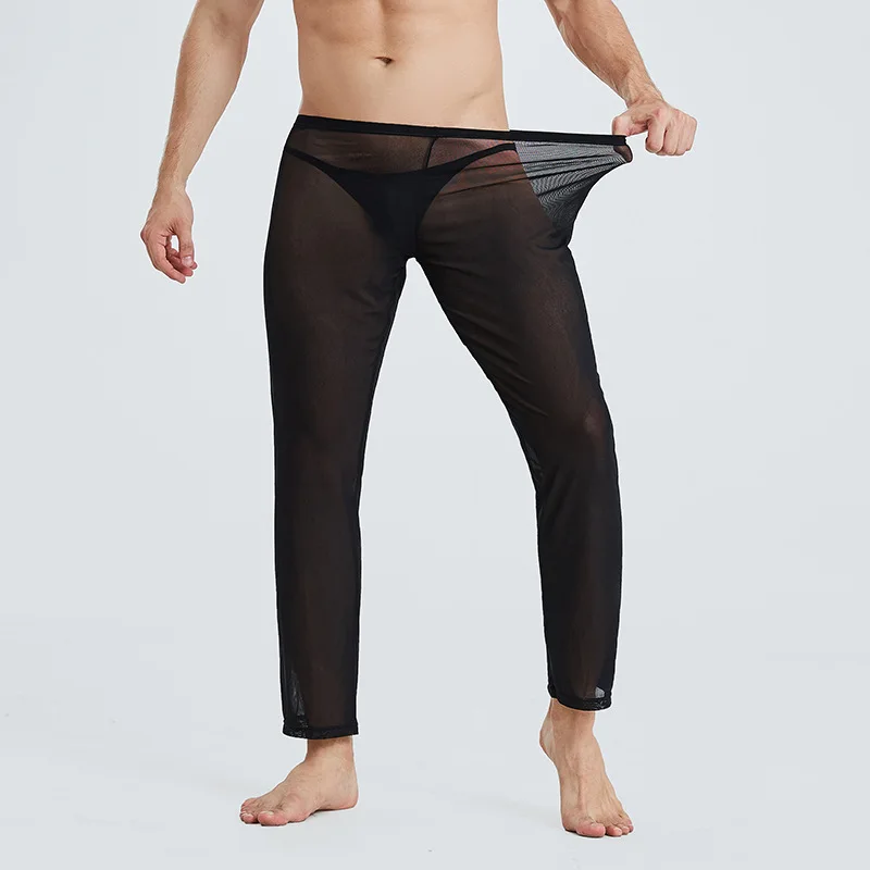 Sexy Men Pajama Pants Mesh Ultra-thin Transparent Underwear Tulle Netting Pants Elasticity Comfortable Trousers Erotic Underpant
Sexy Men Pajama Pants Mesh Ultra-thin Transparent Underwear Tulle Netting Pants Elasticity Comfortable Trousers Erotic Underpant