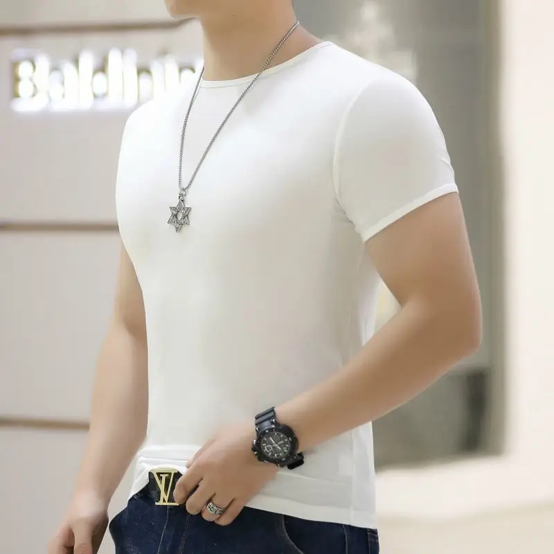 Handsome Well Fitting Tops New Men Knitted O-Neck Well Fitting T-shirts Casual Fashion Solid Short Sleeve Male T Shirts Q74
Handsome Well Fitting Tops New Men Knitted O-Neck Well Fitting T-shirts Casual Fashion Solid Short Sleeve Male T Shirts Q74