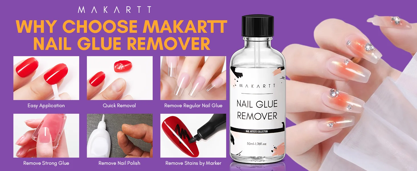 Nail Glue Remover: Acrylic, Press On, 50ML, No Acetone Nail Glue Remover: Acrylic, Press On, 50ML, No Acetone