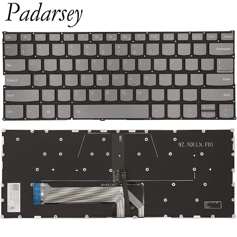 

Padarsey Laptop Keyboard for Lenovo Yoga C740-14 C740-14IML ideaPad Flex-14IML Flex-14API Flex-14IWL Backlit Gray US Layout