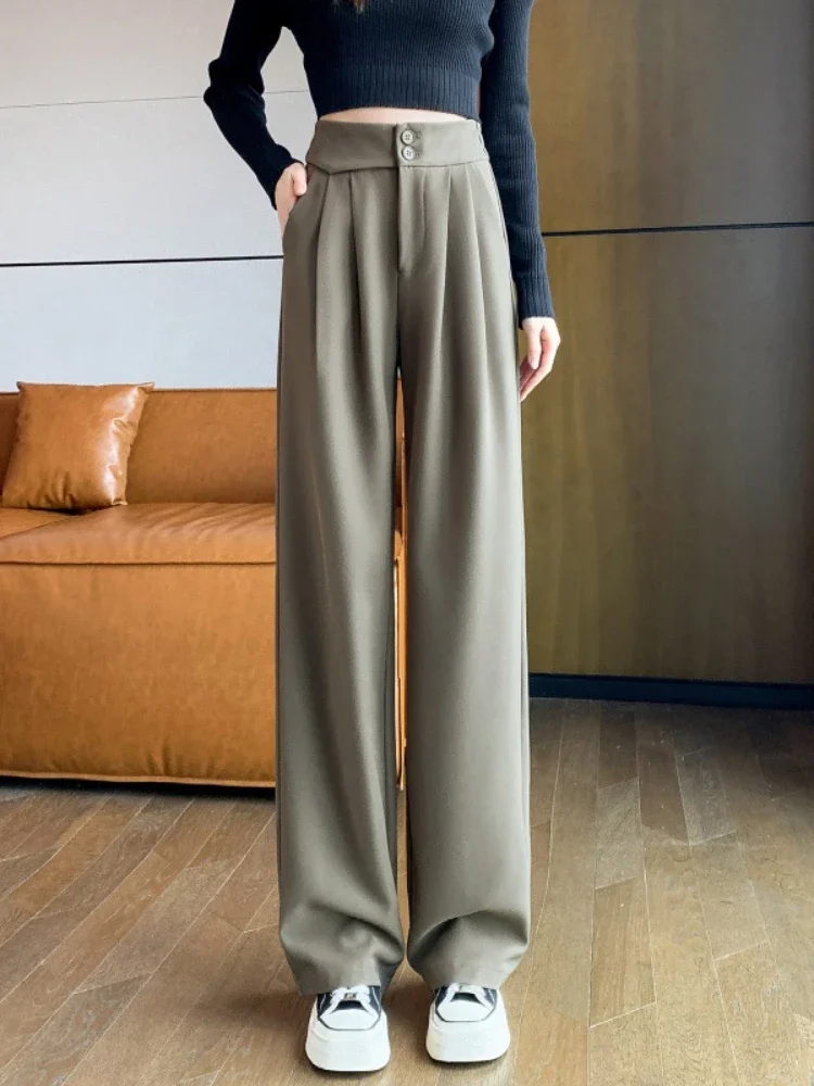 Spring Autumn Women's High Waist Wide Leg Pants Office Lady Fashion Casual Elastic Waist Loose Trousers Traf Official Clothing
Spring Autumn Women's High Waist Wide Leg Pants Office Lady Fashion Casual Elastic Waist Loose Trousers Traf Official Clothing