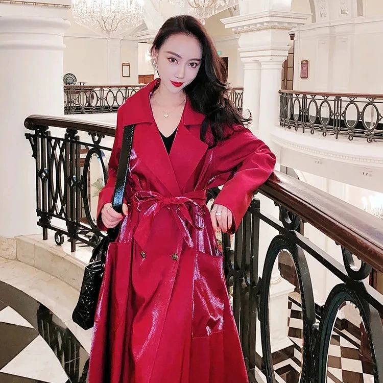 2024 New Stylish Lace up Slim Long Trench Coats For Women Clothing Spring Autumn Korean Red Windbreaker Coat Female Overcoats
2024 New Stylish Lace up Slim Long Trench Coats For Women Clothing Spring Autumn Korean Red Windbreaker Coat Female Overcoats