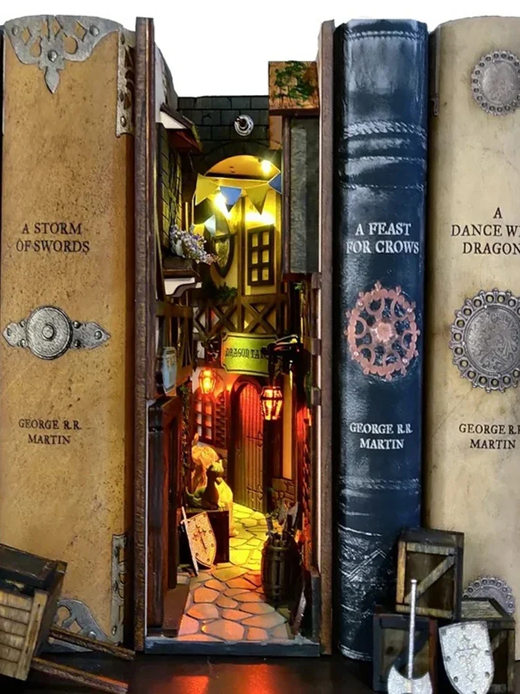 Ancient Street Book Corner Insert Decorations with LED Lights Retro Bookshelf Alley Bookends Model Building Kit Home Decorations
Ancient Street Book Corner Insert Decorations with LED Lights Retro Bookshelf Alley Bookends Model Building Kit Home Decorations