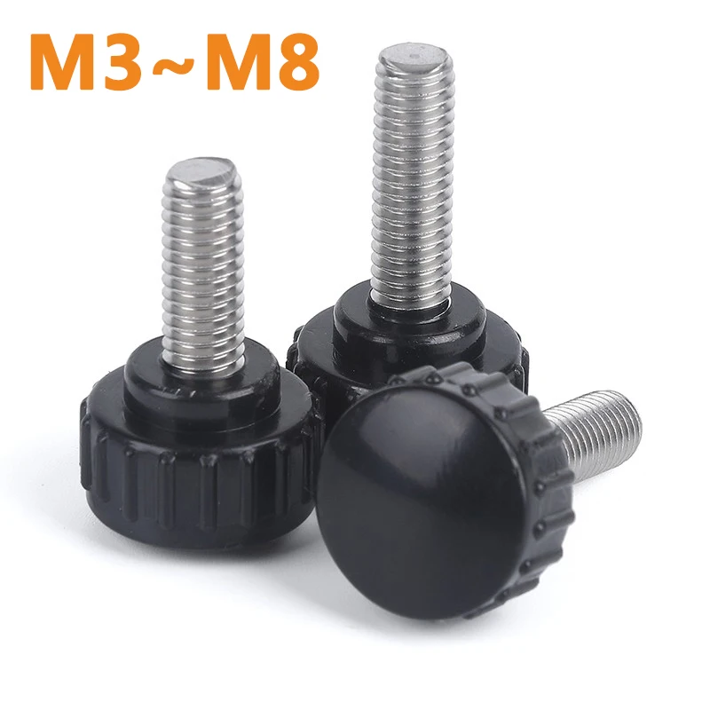 304 Stainless Steel M3 M4 M5 M6 M8 Round Head Handle Hand Screw Round Knurled Rubber Thumb Screw Plastic Tighten Bolt Nuts Knob
304 Stainless Steel M3 M4 M5 M6 M8 Round Head Handle Hand Screw Round Knurled Rubber Thumb Screw Plastic Tighten Bolt Nuts Knob